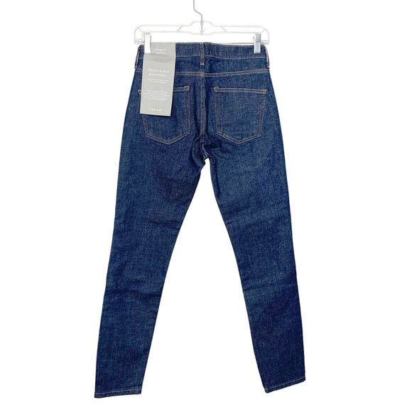 EVERLANE The Mid-Rise Skinny Ankle Jeans Slim Fit Denim Dark Indigo Wash Size 25 - Picture 5 of 7